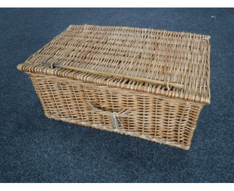 A wicker hamper