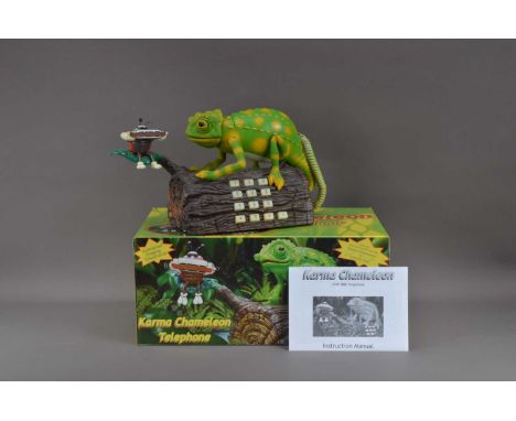 A 'Karma Chameleon' telephone, plays the famous song by the Culture Club, in retail box and packaging, with instruction manua