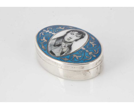 A 1970s silver limited edition commemorative box, 5.5cm oval with portrait of Constable to cover, number 28/300