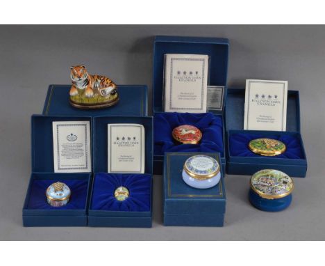 SALEROOM ANNOUNCEMENT - Please note, the unboxed example is made by Kingsley Enamels and not as catalogued.A collection of en