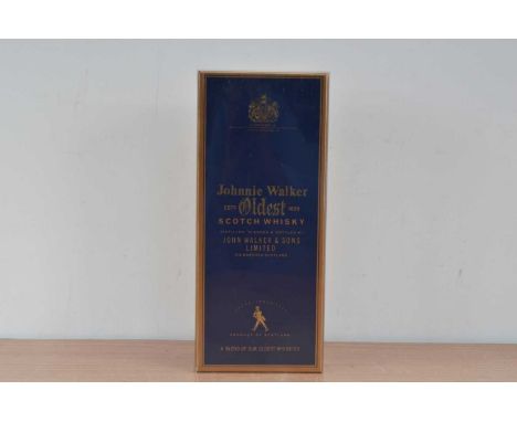 A bottle of Johnnie Walker Oldest whisky, in retail box with plastic sleeve, the box still sealed and has not been opened