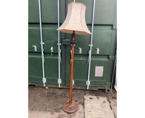 Wooden Standard Lamp and Shade 