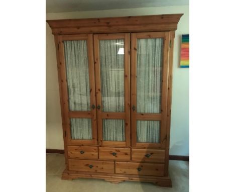 Pine Wardrobe with Drawer Storage under - NB: This item has been dismantled for removal and will require reassembly 