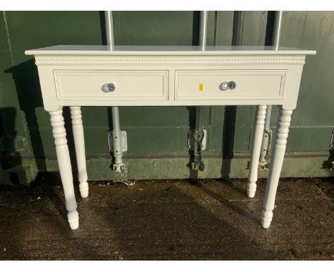 Modern White Console Table with Two Drawers 