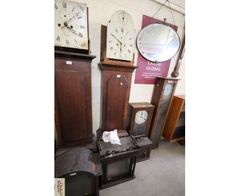 A Georgian mahogany longcase clock, painted dial inscribed Wilson Chichester, 8 day movement in need of restoation