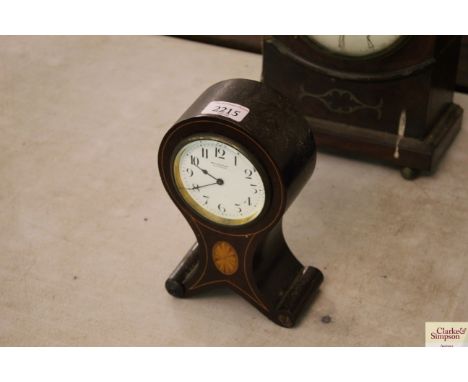 An Edwardian inlaid mahogany balloon cased mantel clock by Ray, Son &amp; Perry, Birmingham