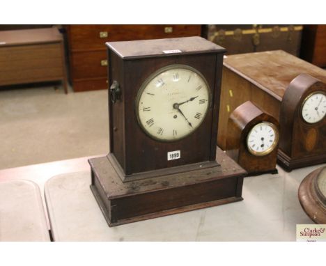 Frodsham of London, 19th Century mahogany single fuseé mantel clock in need of restoration 
