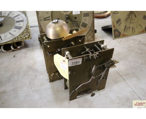 A 18th Century brass twin fusée bracket clock movement ; and another similar 