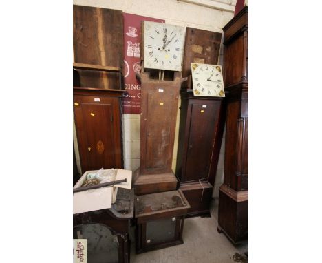 A Georgian oak cased longcase clock, having painted dial with 8-day movement striking on a bell AF