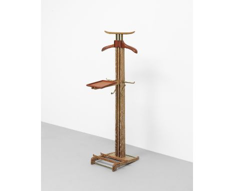 Paul Dupré - LafonValet, 1930sLimed oak, Hermès leather, brass. 138 x 44 x 56 cmManufactured by Hermès, Paris, France. Revers