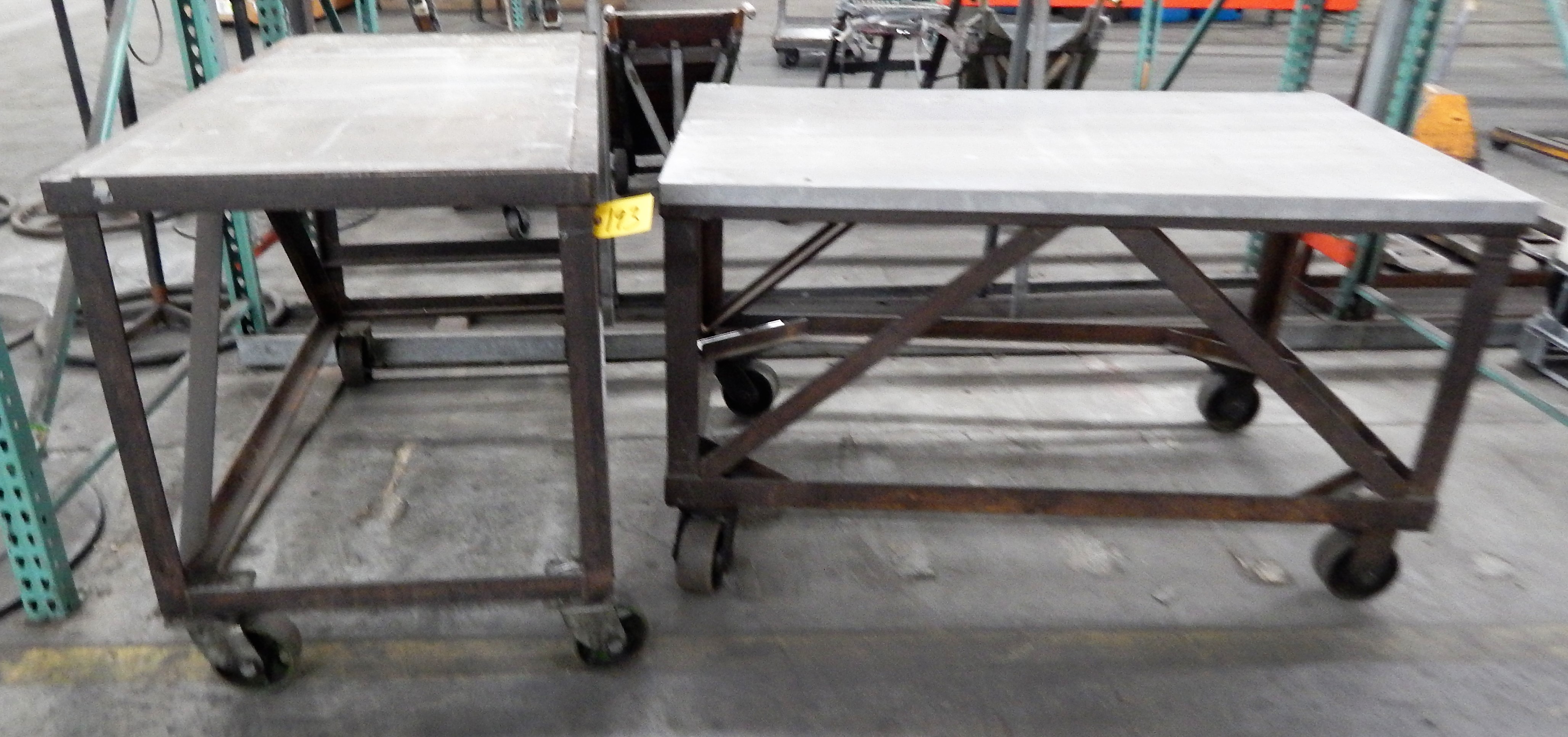 (2) 36" X 60" STEEL ROLLING TABLES