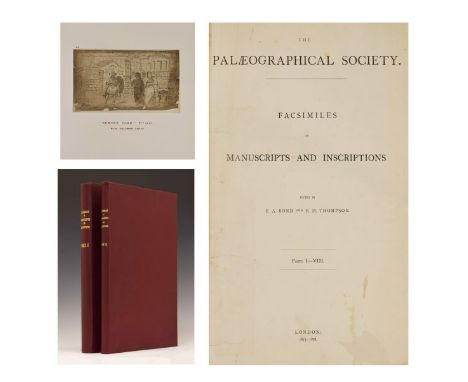 Paliaeo Graphical Society - Facsimile of manuscript and inscriptions entered by E.A. Bond and E.M. Thompson, London 1833-1878