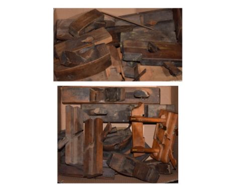 Large selection of vintage wood working tools to include; bull-nose planes, marking gauges, etc  
