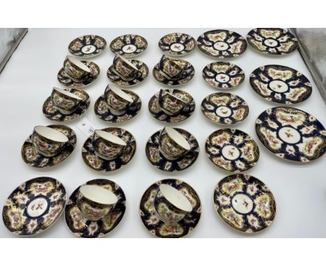 Antique Royal Worcester part tea set depicting hand painted birds and bugs. 