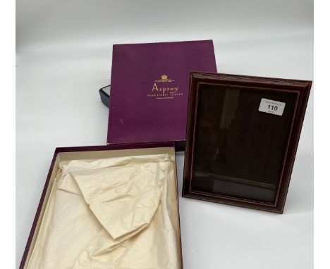 A Vintage Asprey of London leather photo frame with original box [24x19cm] 
