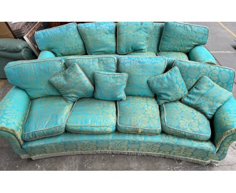 A pair of Vintage French style four seat sofa's 