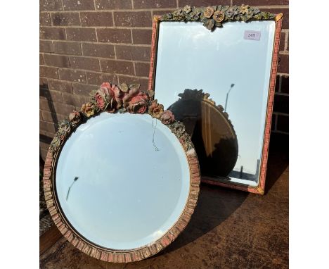 Two antique/ vintage barbola mirrors. [Square- 44x33cm] 