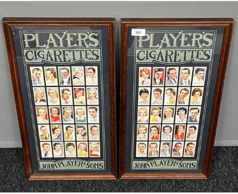 2 framed sets of Players cigarettes cards ?Actors and actresses These are not prints and include the actual cards nicely moun
