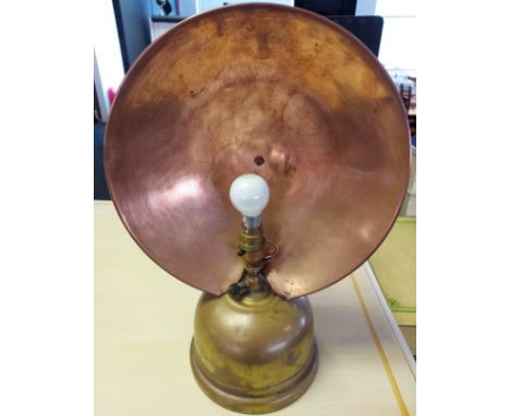 A Vintage Brass Oil Light Upcycled into a Table Lamp, Standing 43cm Tall. (Working) 