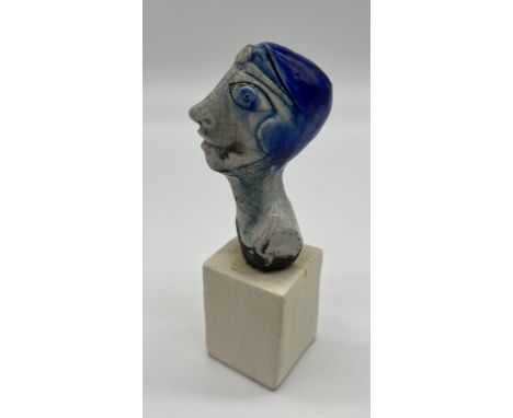A Vintage studio made sculpture of an Art Deco style lady bust, made by Joan Hoverstadt. 