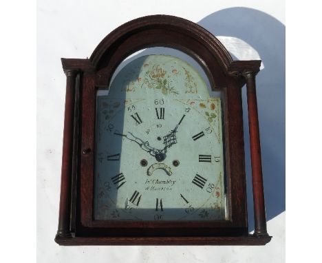 A 19th century oak long case clock, with arched enamelled dial with second hand sweep and date aperture, by Chambley of Wolve