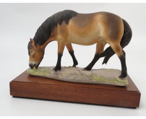 A Royal Worcester limited edition model, Exmoor Pony, modelled by Bernard Winskill, with plinth and certificate