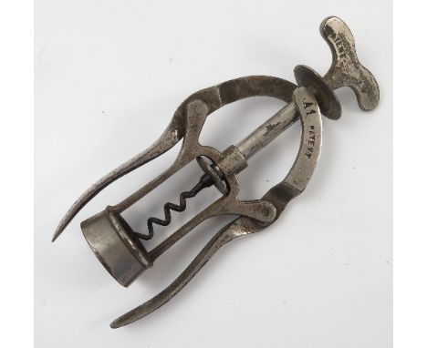 A William Baker patent James Heeley and Sons A1 Patent double lever corkscrew, height 6.5ins