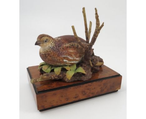 A Royal Worcester model, Bob - White Quail, Colinus virginianus, second, not part of the limited edition, with plinth 