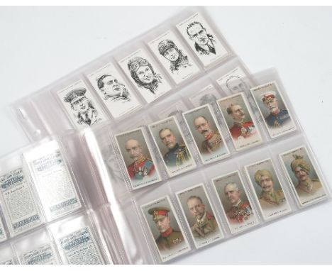 A collection of cigarette cards, Famous Airmen etc, together with a will dated 1727, another manuscript document and an autog