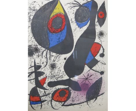 Joan Miro, colour print, Composition, abstract, 14ins x 10.5ins