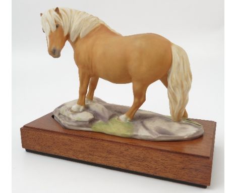 A Royal Worcester limited edition model, Shetland Pony, modelled by Bernard Winskill, with plinth and certificate