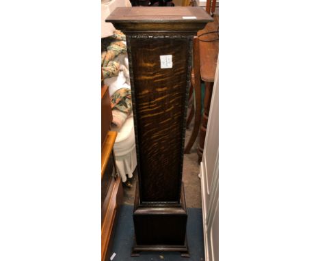 1930S OAK CLOCK CASE PODIUM 110CM H X 30CM W X 22CM D