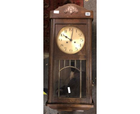 OAK CASED WALL CLOCK