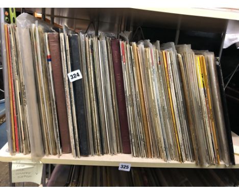 SHELF OF VINYL LPS INCLUDING CLASSICAL, RELIGIOUS AND LARGE ORCHESTRA ARRANGEMENTS