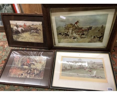 PAIR OF EQUESTRIAN HUNT PRINTS AFTER LIONEL EDWARDS F/G, PRINT ENTITLED THE WARWICKSHIRE AWAY FROM WATER GALL AFTER CECIL ALD