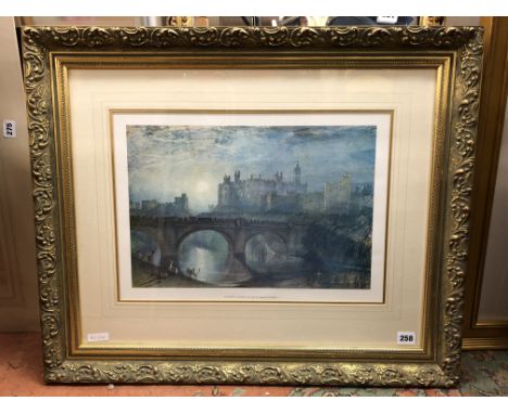 PRINT OF ALNWICK CASTLE AFTER J.M. WILLIAM TURNER F/G 45 X 32CM APPROX