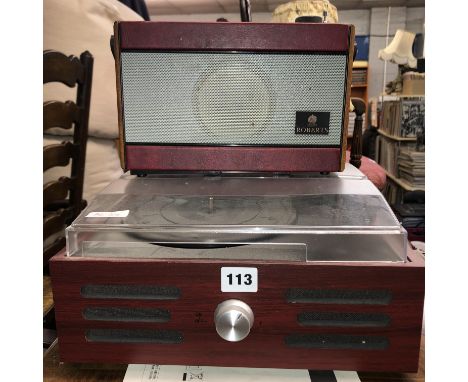 TURNTABLE RECORD PLAYER AND ROBERTS RADIO