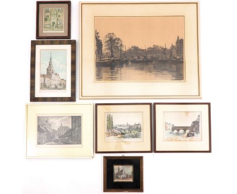 Including Etching of Amsterdam, 47 x 34 cm.