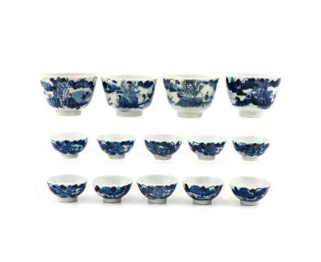 In a variety of decors and sizes, largest cup is 8 cm. in diameter, in diverse conditions.