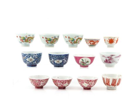 In diverse decors and sizes, largest cup is 7 cm. in diameter. 