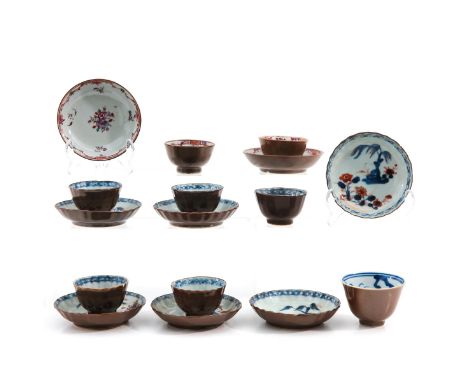 Including 8 cups and 8 saucers, 18th Century, largest saucer is 10 cm. in diameter.