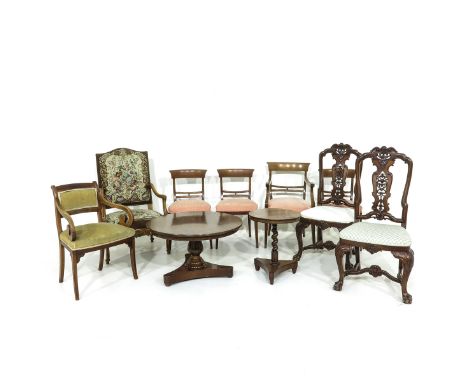 Including 2 beautiful Chippendale chairs 117 cm. tall.