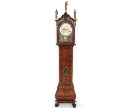 Haarlem, with small playing, cabinet covered with walnut veneer, height 262 cm. The clock was completely restored in 2014 by 