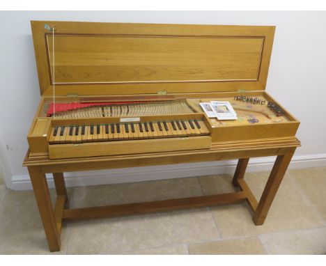 A light oak clavichord by Raymond A Abbotson - a copy of an 18th century fretted clavichord by Christian Gottlob Hubert-Ansba