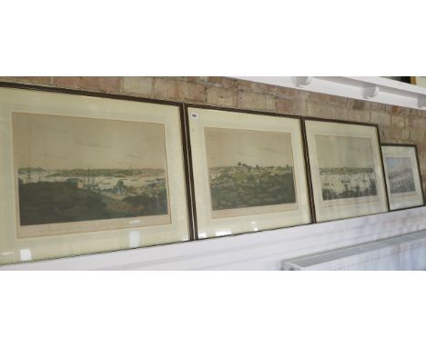 Three framed coloured prints of Sydney New South Wales published by William Dymock - frame size 56cm x 69cm and a coloured pr