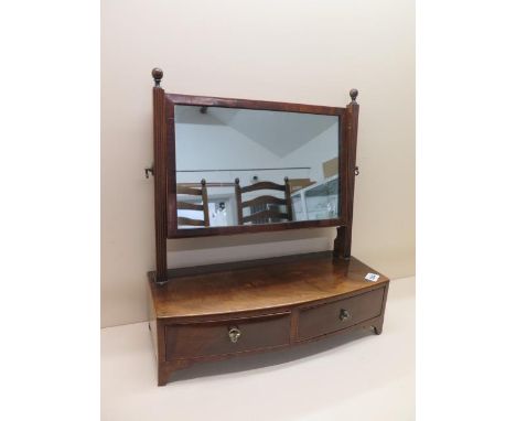 A 19th century mahogany dressing mirror with two trinket drawers - Height 50cm x Width 45cm 