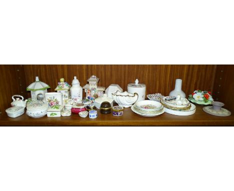 Three Coalport ceramic houses:&nbsp;'The Umbrella House', 'The Summer House', 'The Villa' and other modern ceramics, includin