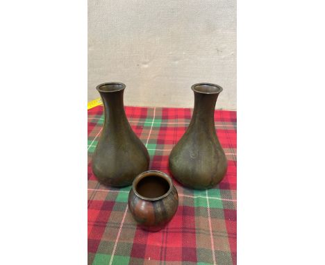  Sale Item:    3 WMF METAL VASES   Vat Status:   No Vat   Buyers Premium:  This lot is subject to a Buyers Premium of 17.5% +
