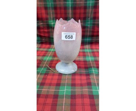  Sale Item:    VASART GLASS LAMP SIGNED WITH LABEL  Vat Status:   No Vat   Buyers Premium:  This lot is subject to a Buyers P