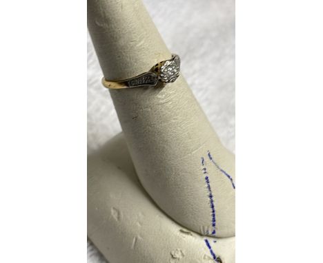  Sale Item:    GOLD DIAMOND SOLITAIRE RING SIZE K  Vat Status:   No Vat   Buyers Premium:  This lot is subject to a Buyers Pr